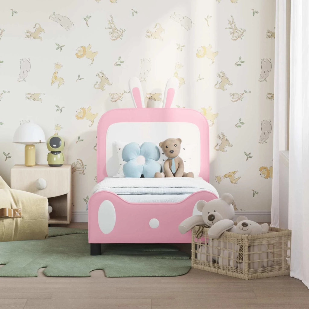 Struttura letto per bambini con testata Rosa 70 x 140 cm PU