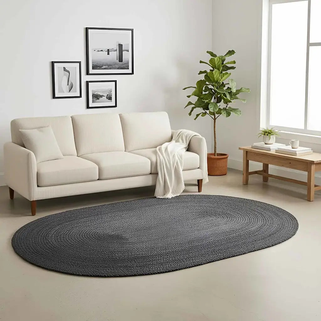 Tappeti per area Grigio Scuro 100 x 152 cm Juta
