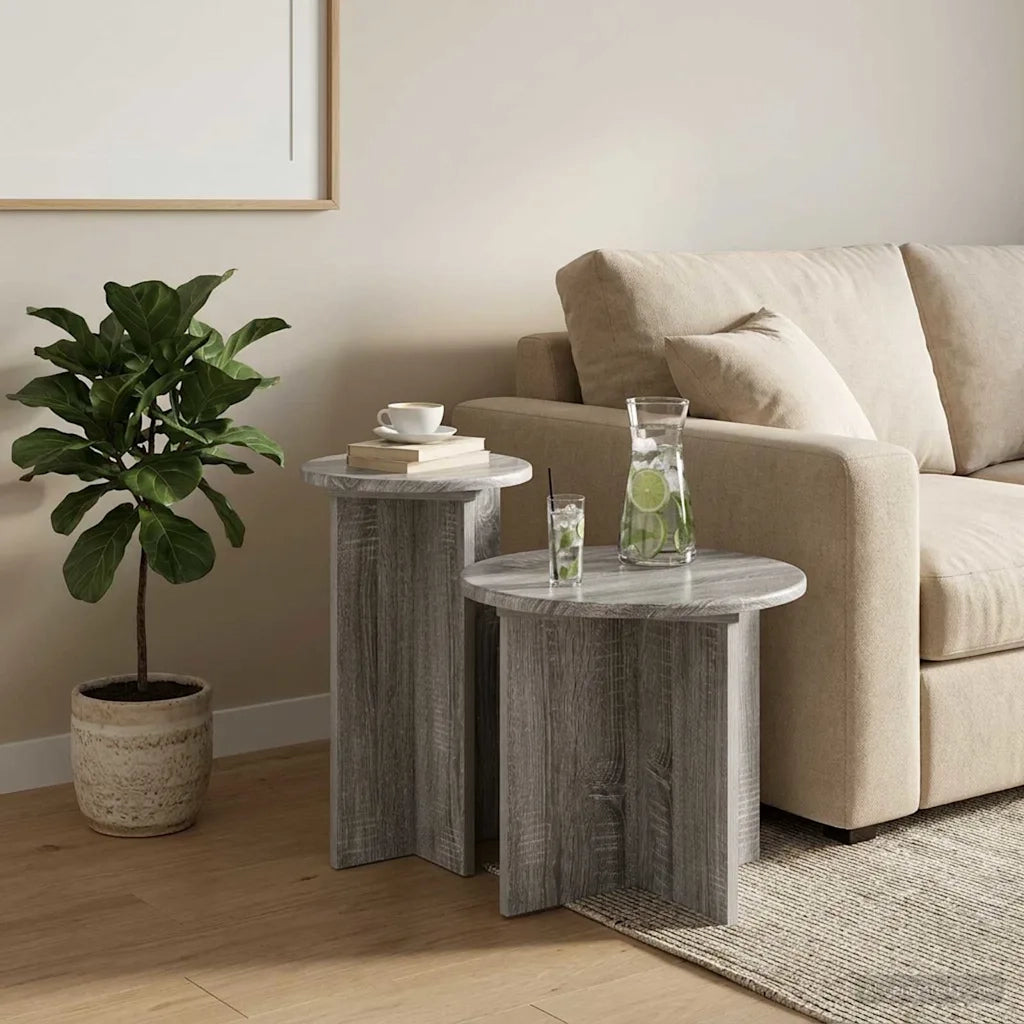 Set tavolini 2 pcs Grigio Sonoma Legno ingegnerizzato 8001034