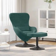 Sedia Egg con Pouf Verde Scuro Velluto 42002746