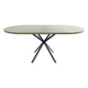 Marui Big - Tavolo da pranzo ovale 180x100 cm in Legno Testurizzato con Piede Centrale in metallo Kiso