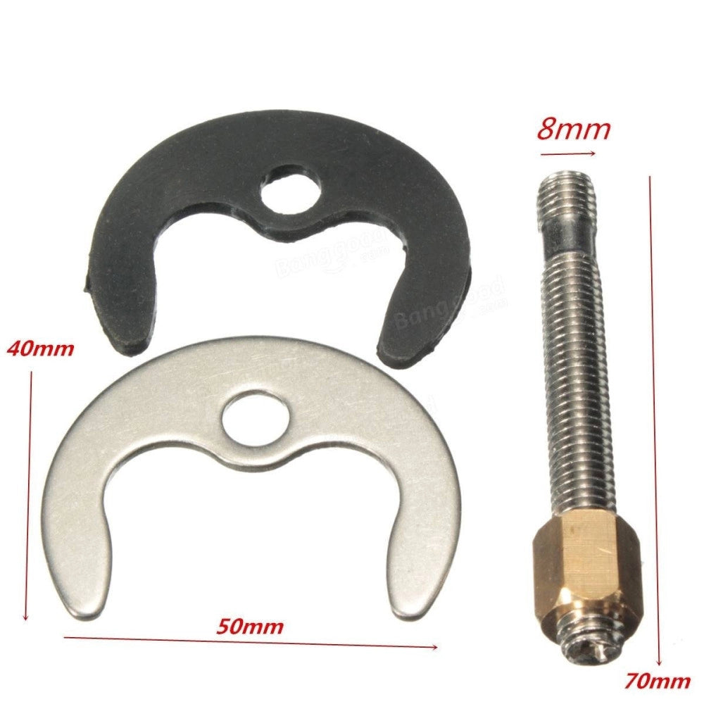 Trade Shop - Kit Montaggio Fissaggio Rubinetti Con Mezzaluna 2 Fori Guarnizione E Perni Viti -