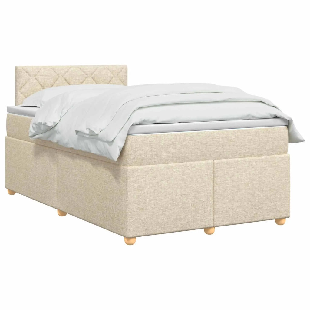 Letto box spring con materasso Crema 120 x 200 cm Tessuto 3452406