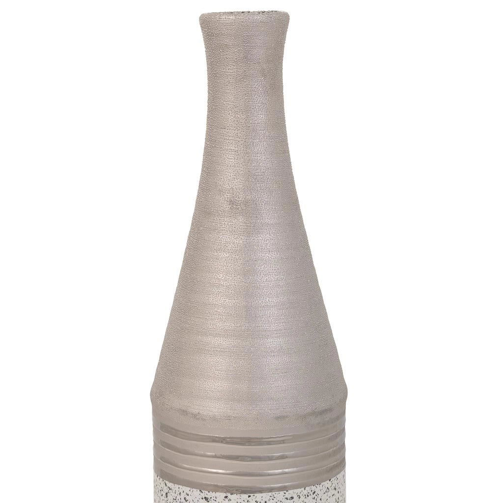 Vaso in ceramica argento 13,5x13,5x53h