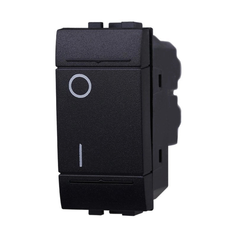 Interruttore Bipolare 0-1 16A Colore Nero Compatibile Con Bticino Living International