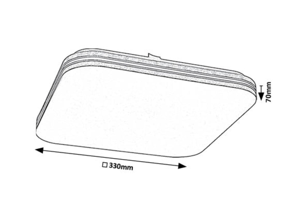 Plafoniera LED quadrata 33cm 18W bianca Rabalux Oscar2