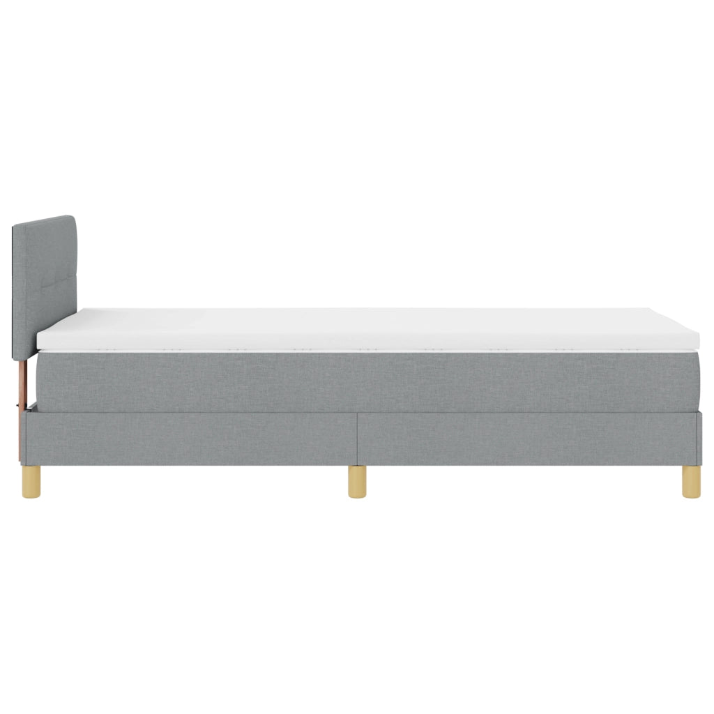 Letto con Box Spring con Materasso e LED Grigio Chiaro 90x200 cm Tessuto