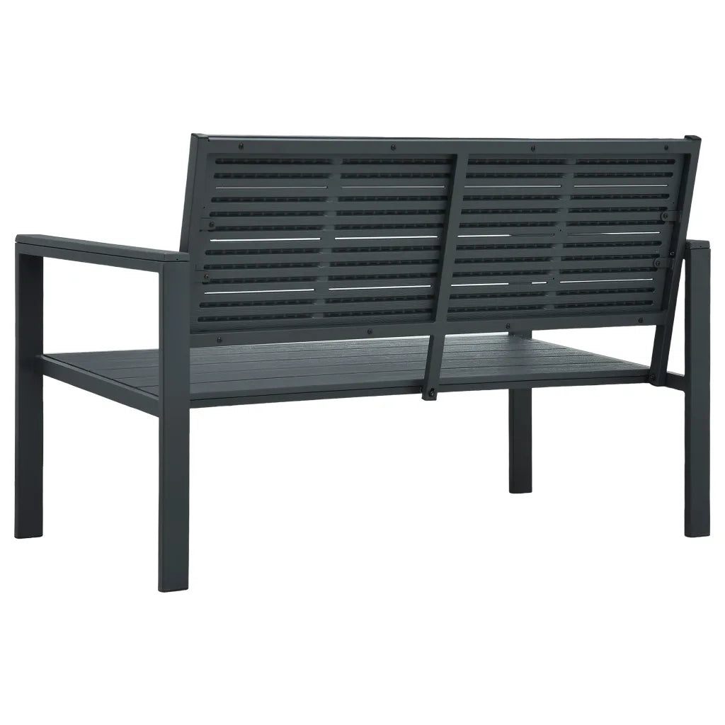 Panchina da Giardino 120 cm in HDPE Grigia con Aspetto Legno