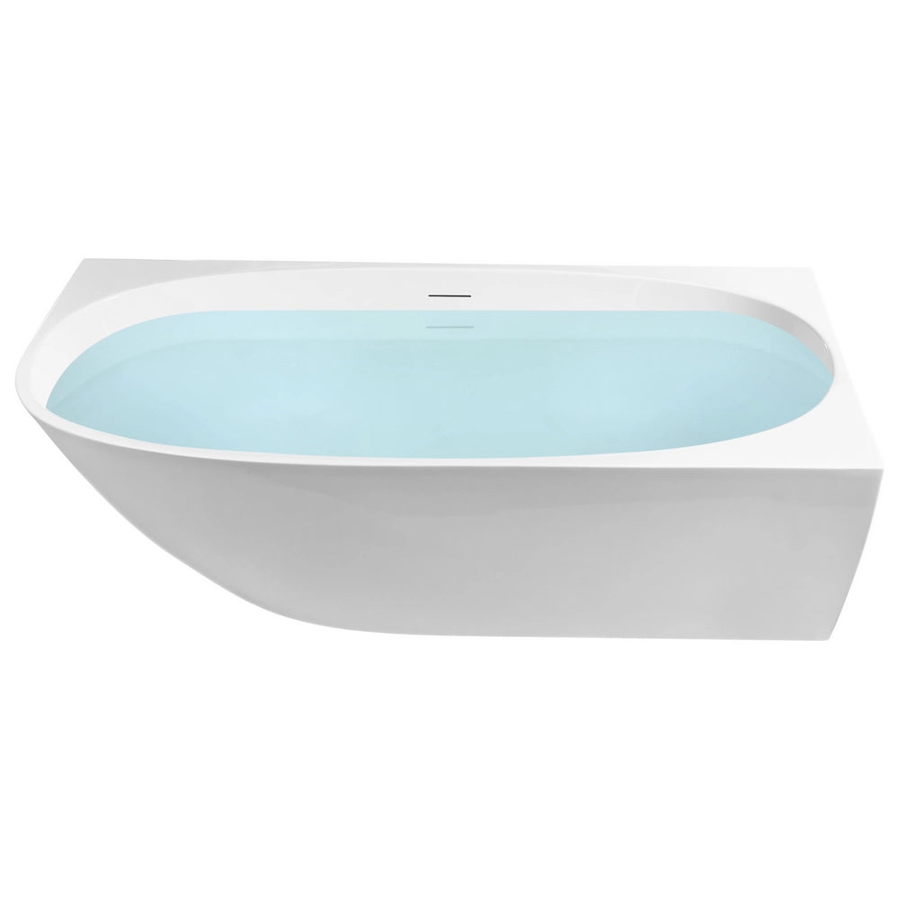 Vasca da bagno angolare sinistra 170 x 80 cm Finitura acrilica bianco lucido stile moderno