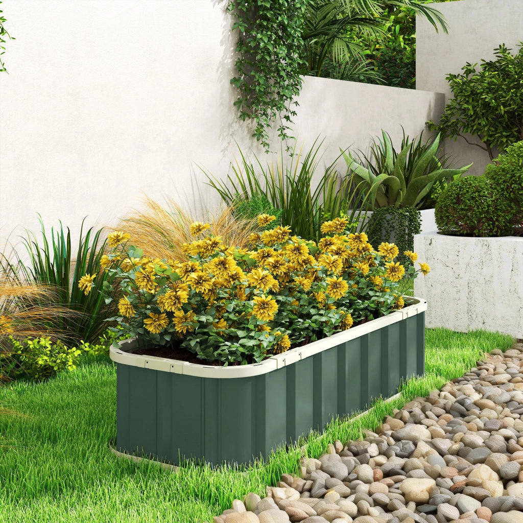 Hochbeet in Acciaio ¨C zephmum ¨C Verde Chiaro 136x52x31 cm