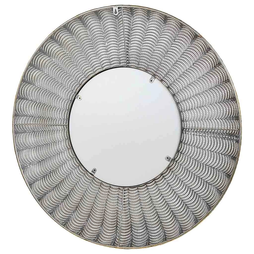 Specchio da parete in metallo dorato 80,5x5,5x80,5h