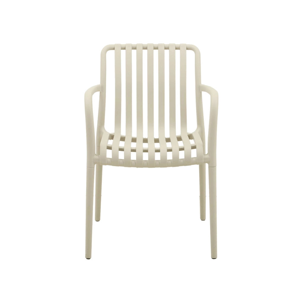 Set 4 poltrone da giardino in plastica, beige
