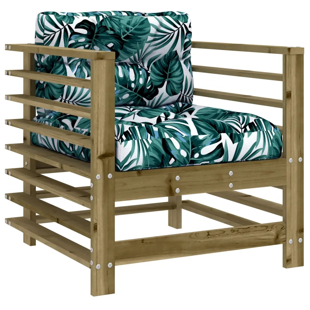 Sedia da patio-Sedie da Giardino con Cuscini 2 pz in Legno Impregnato di Pino 887421