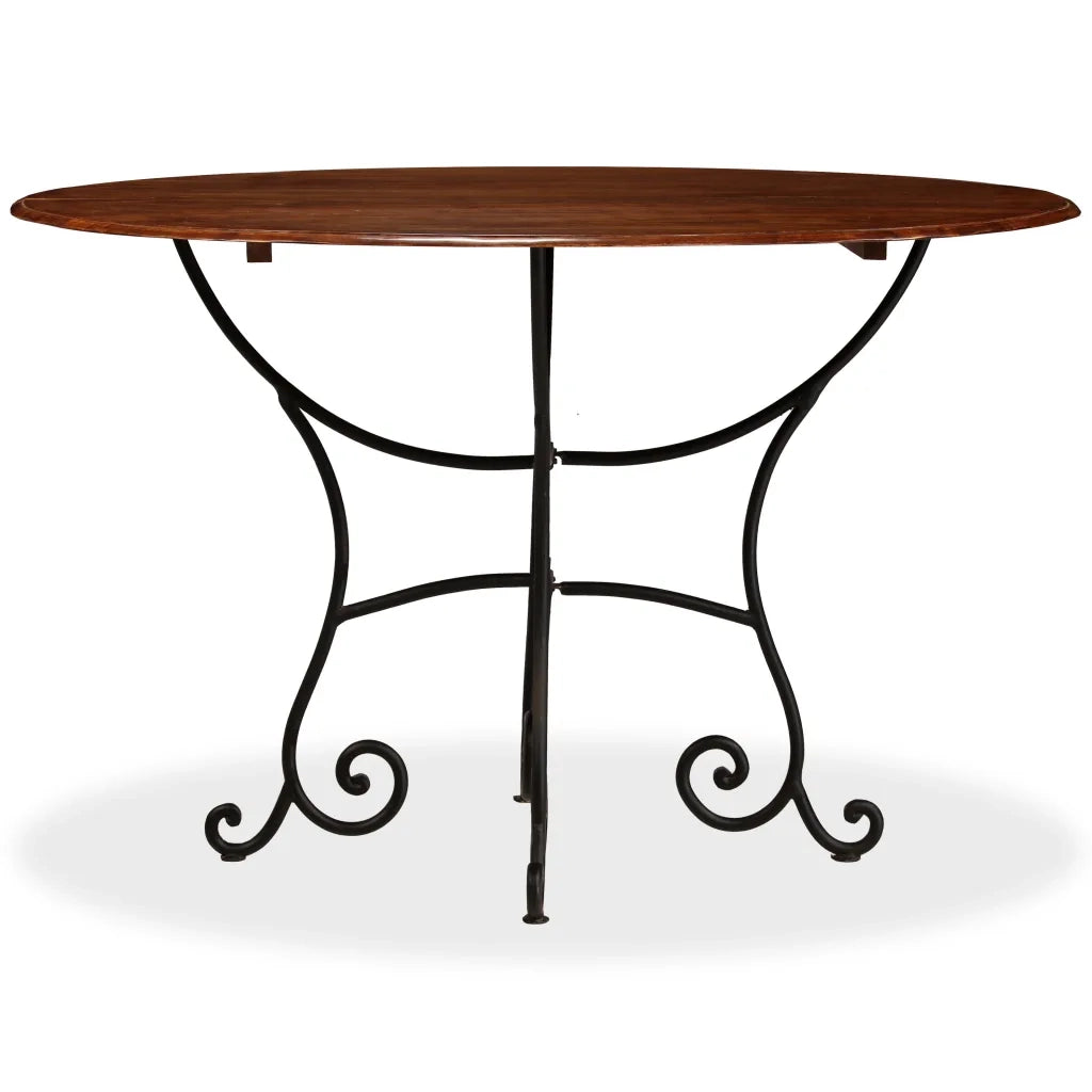 Tavolo da Pranzo in Legno di Acacia Finitura Ambra 120x76 cm 245642