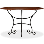 Tavolo da Pranzo in Legno di Acacia Finitura Ambra 120x76 cm 245642