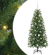 Albero di Natale Artificiale-Albero Natalizio con 150 LED Verde 150 cm PE e PVC 669168