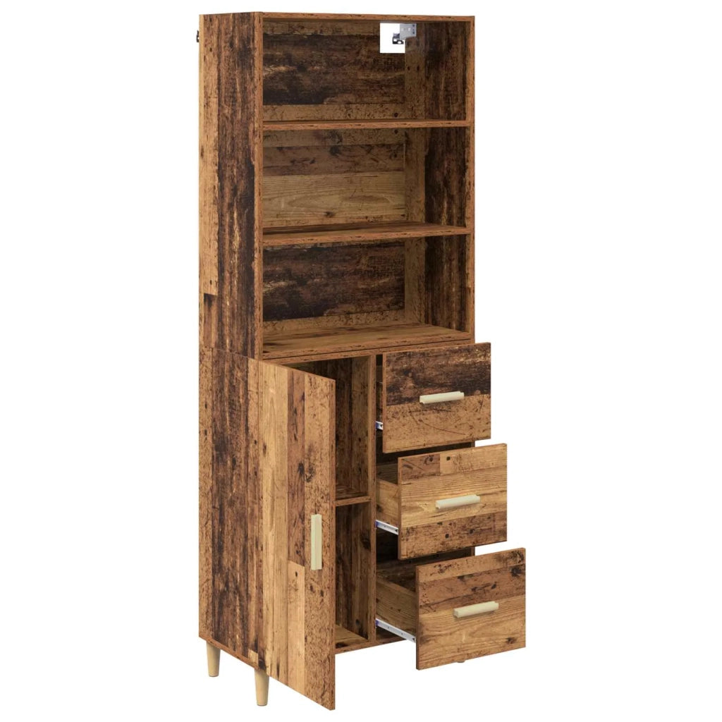 Credenza | Madia | Buffet da pranzo | Armadio da pranzo Legno vecchio 69,5 x 32,5 x 180 cm Legno multistrato