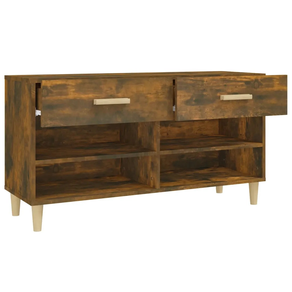 Scarpiera | Mobile per scarpe Rovere Fumo 102x35x55 cm in Legno Multistrato