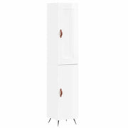 Credenza | Madia | Buffet da pranzo | Armadio da pranzo 34,5x34x180 cm in Legno Multistrato Bianco Lucido