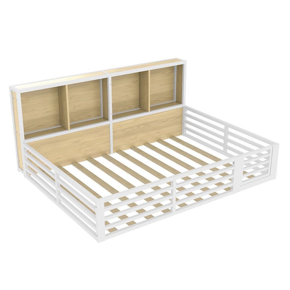 Letto a baldacchino - Xylo - 140x200 cm contenitore metallo bianco
