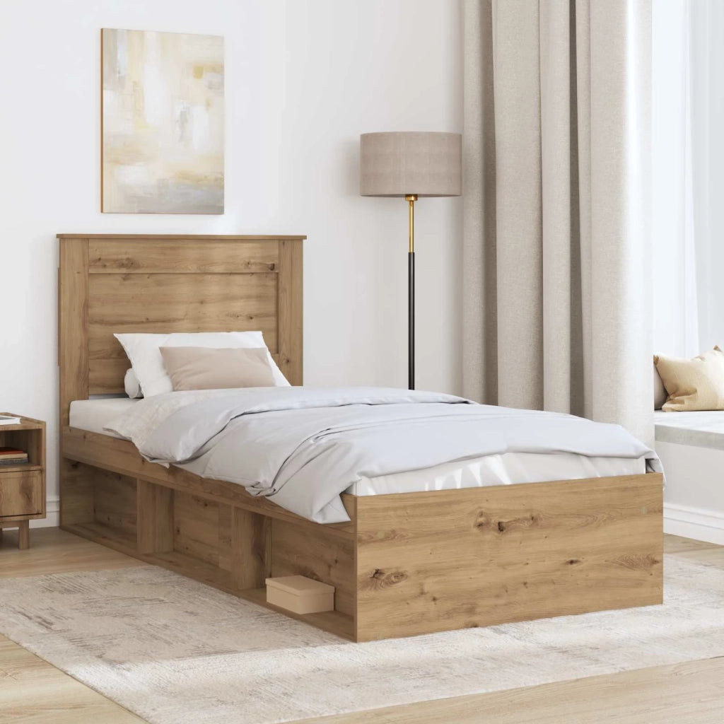 Struttura del letto con testiera Rovere Artigianale 75 x 190 cm 3410151