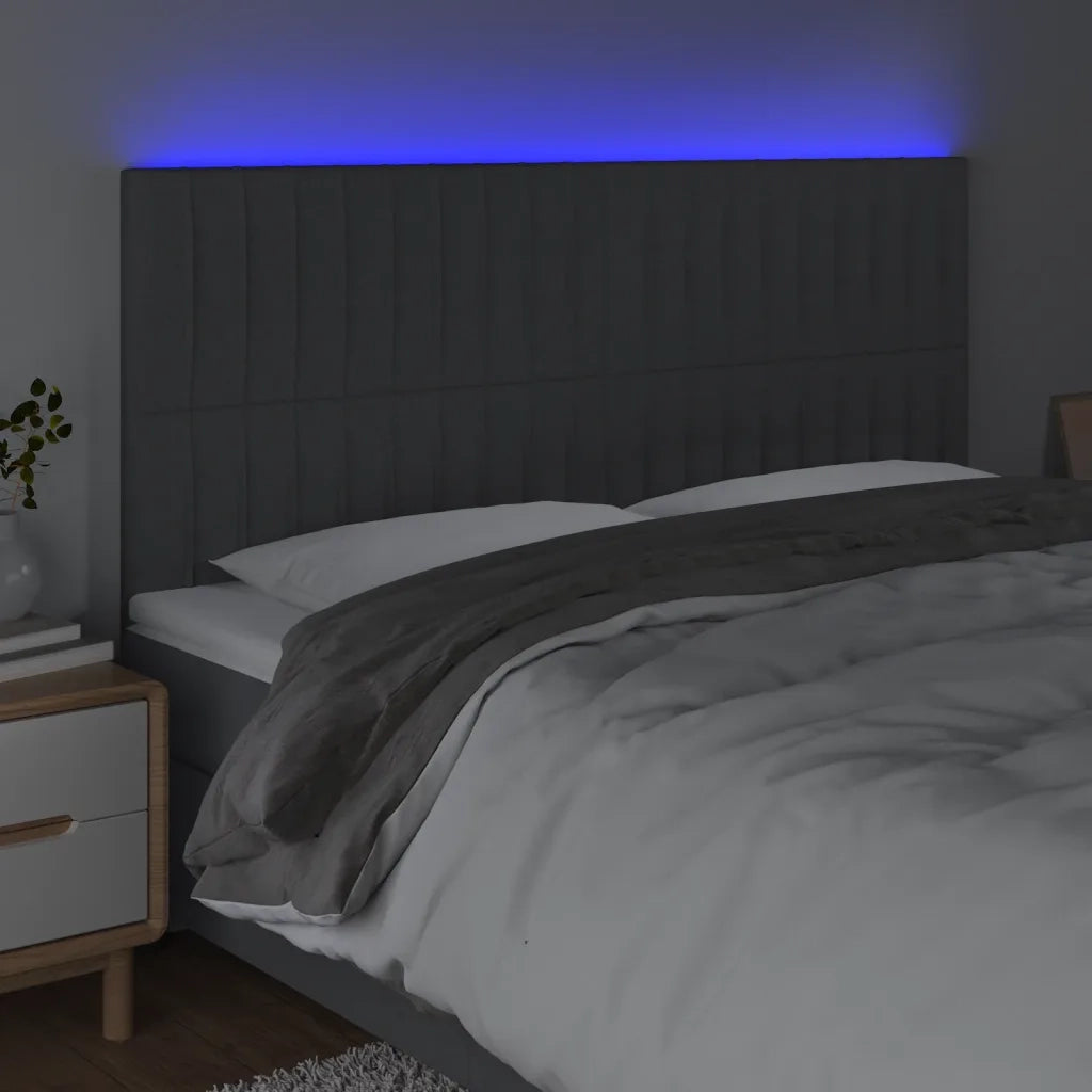 Testiera | Testata a LED GrigioScuro 180x5x118/128cm inTessuto