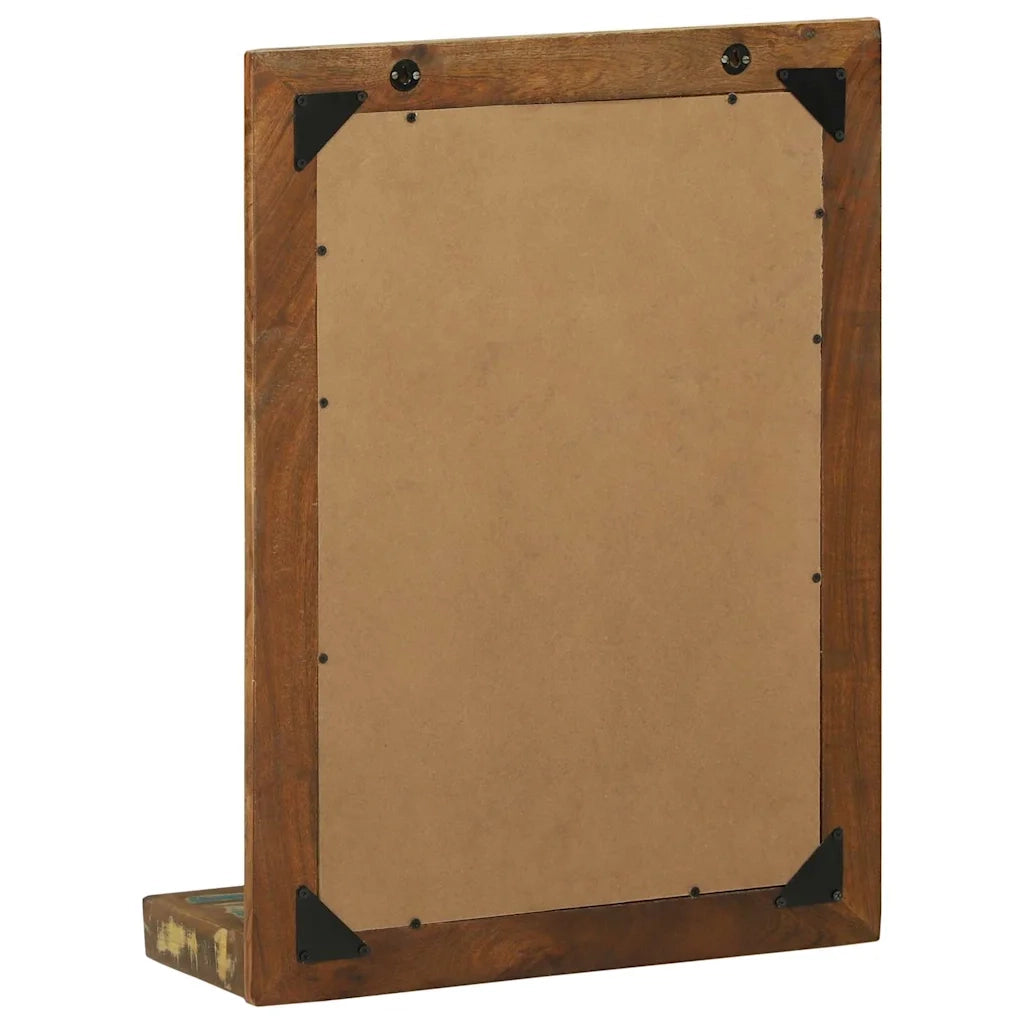 Specchio da bagno-Specchio decorativo Marrone Legno Recuperato Massello