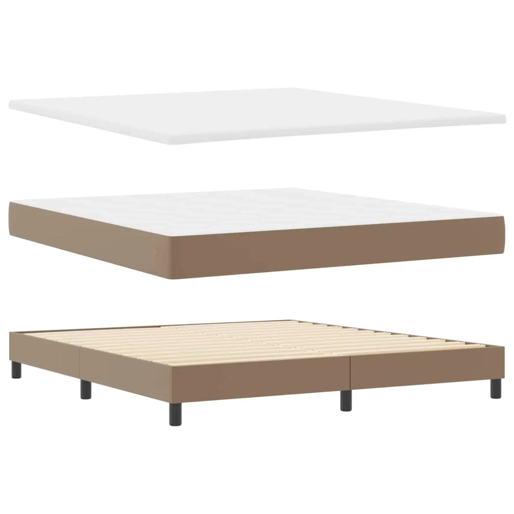 Letto a molle Cappuccino 180 x 200 cm Pelle sintetica 3339063