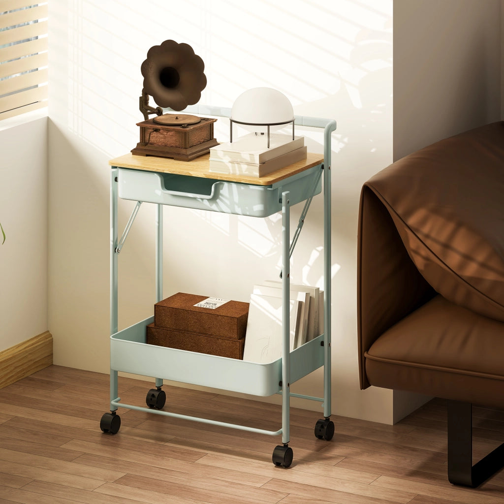 Carrello cassettiera con ruote ¨C zephmum ¨C verde chiaro 60x40x80
