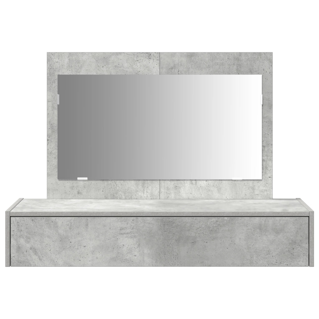 Tavolo da trucco a muro Grigio cemento 100x40x70 cm