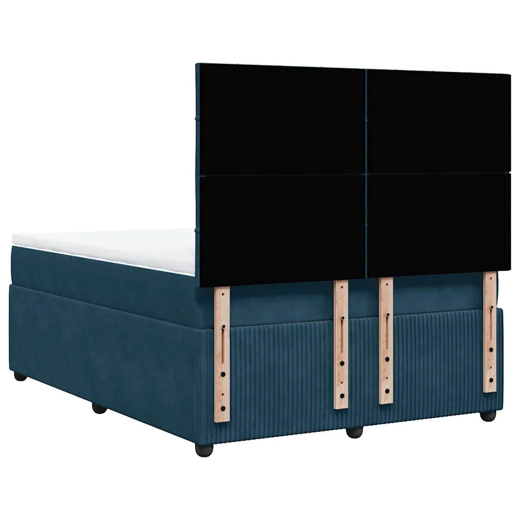 Giroletto a Molle con Materasso Blu 160x200 cm in Velluto 3294686