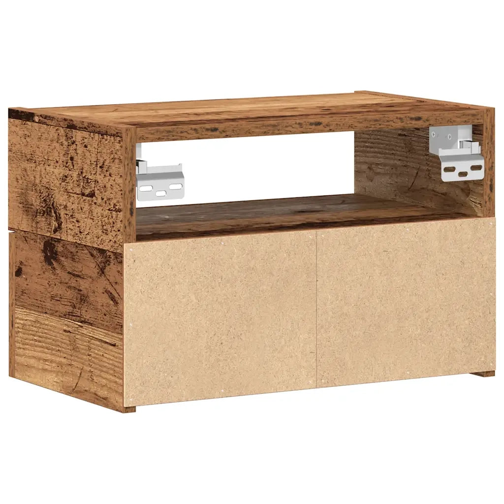 Comodino a Muro Legno Antico 45x26x28,5 cm 858610