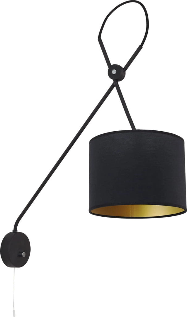 Applique Nowodvorski Viper nero-oro in tessuto E14 40W