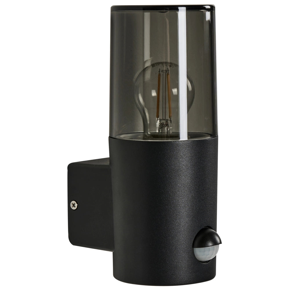 Set di 2 applique da esterno con sensore di movimento in alluminio nero stile moderno