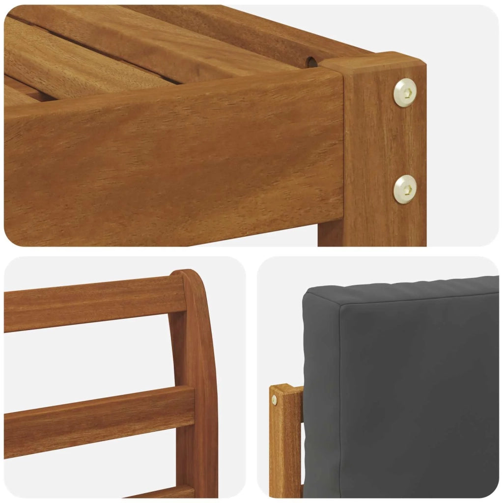 Set di divani da esterno con cuscino 5 pcs Naturale e Antracite