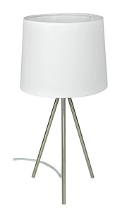 Lampada da tavolo con treppiede in metallo argentato, abat jour - Michelle - TL24MIPM