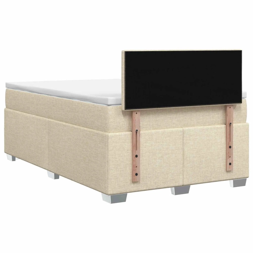 Letto box spring con materasso Crema 120 x 190 cm Tessuto 3450444