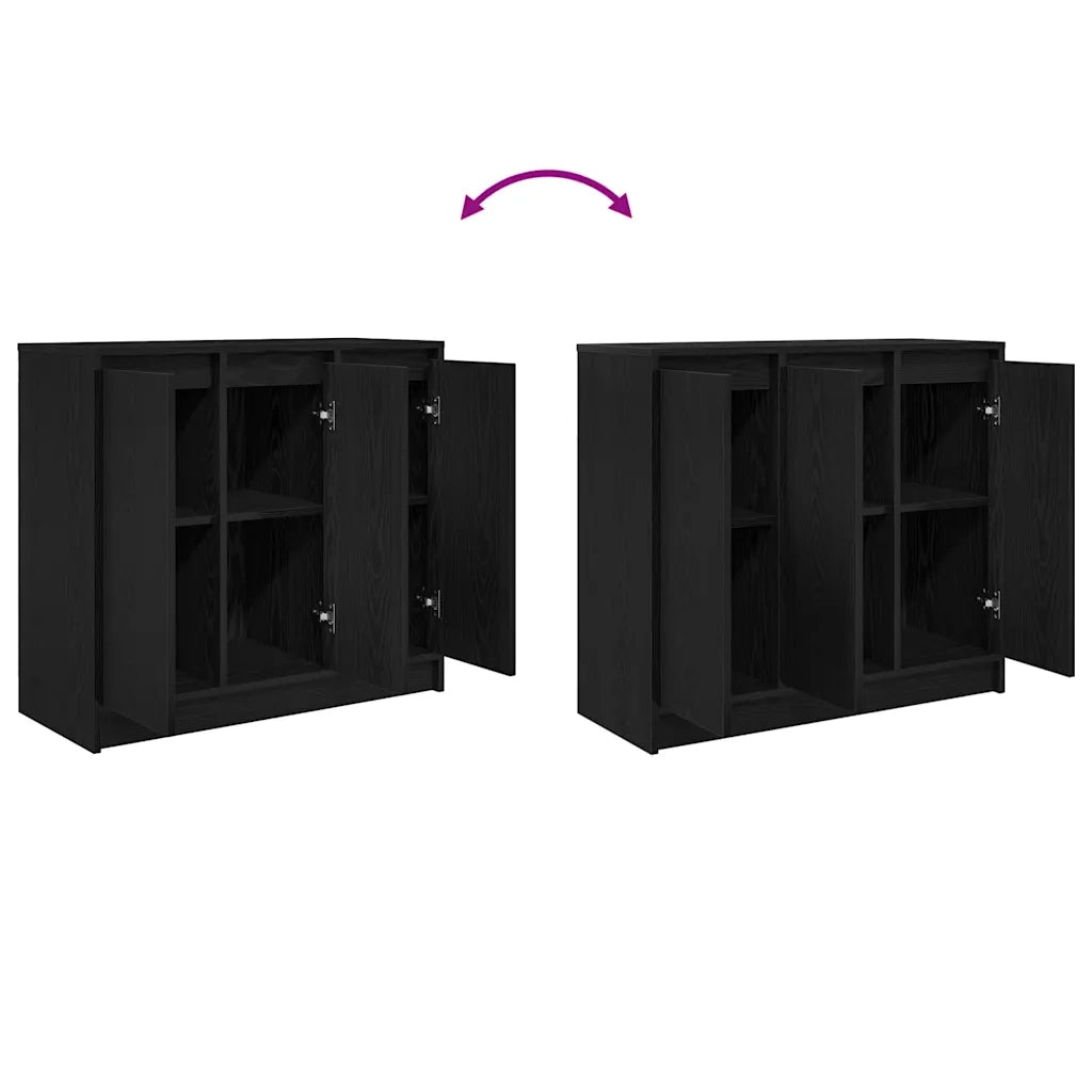 Credenza-Buffet-Armadio da cucina Rovere Nero 85x34x76 cm in Legno Multistrato