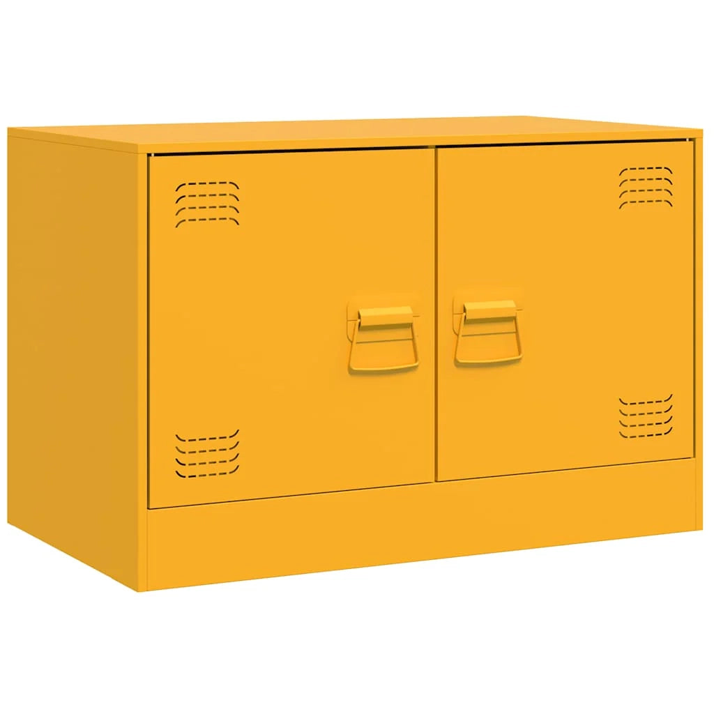 Mobile TV multimediale scaffale TV credenza mobile TV sala da pranzo soggiorno camera da letto 2 pezzi giallo senape 67 x 39 x 44 cm acciaio giallo 02_0028630