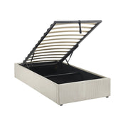 struttura letto con contenitore e rete a doghe 90x190cm, imbottita