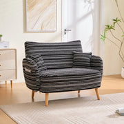 OKWISH Divano 2 Posti, Seduta Profonda con Tasche Laterali, Schienale Imbottito e Design Moderno, Bouclé Nero