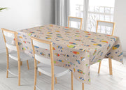 Tovaglia Salotto/Cucina In Tessuto Miros Made In Italy Dis Pesciolini Colorati - 140x140 - Pesciolini