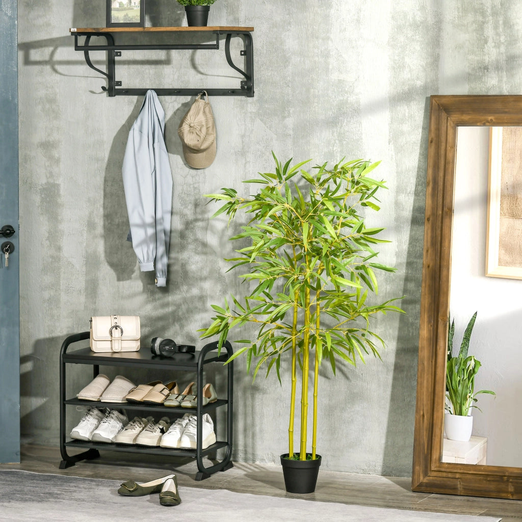 EasyComfort Bambù in Vaso Artificiale, Pianta Finta Decorazione per Interno ed Esterno, Altezza 120cm, Verde