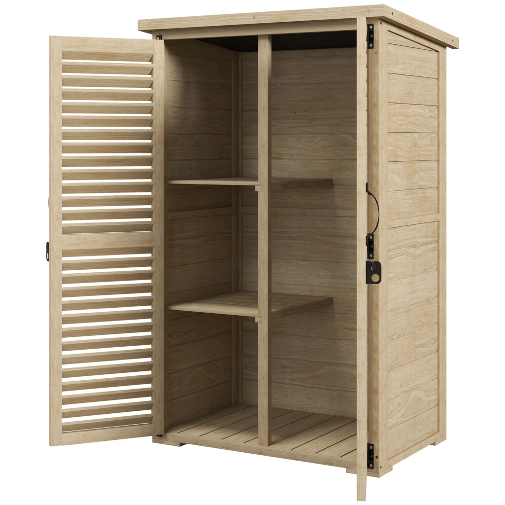 Armadio da esterno in legno di abete con 2 ripiani ¨C zephmum ¨C bianco 75x50x111/118 cm