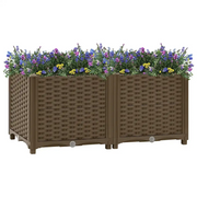 Fioriera Rialzata-Vaso da Esterno-Fioriera Elevata 80x40x38 cm in Polipropilene 377425