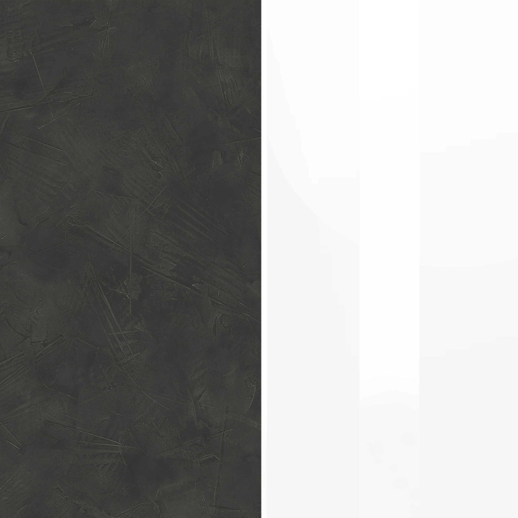 WHOUS Scarpiera a panca Corona 2 ante 1 ribalta bianco lucido/ardesia 120x45x51 cm