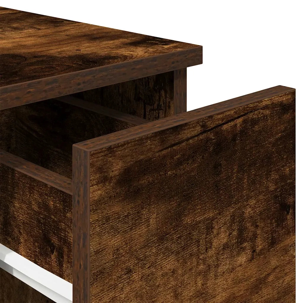 Comodino con Cassetto Rovere Fumo 20x36x60 cm 858703