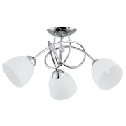 Plafoniera Alfa Modena cromo bianco vetro 3xE27 cristallo