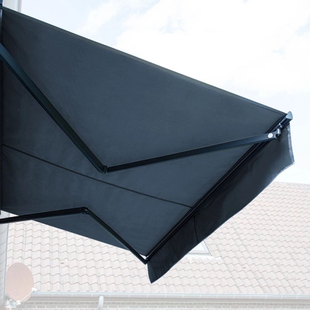 Tenda SAULE 3,95 × 3 m con semicupio - Tessuto antracite e struttura grigia