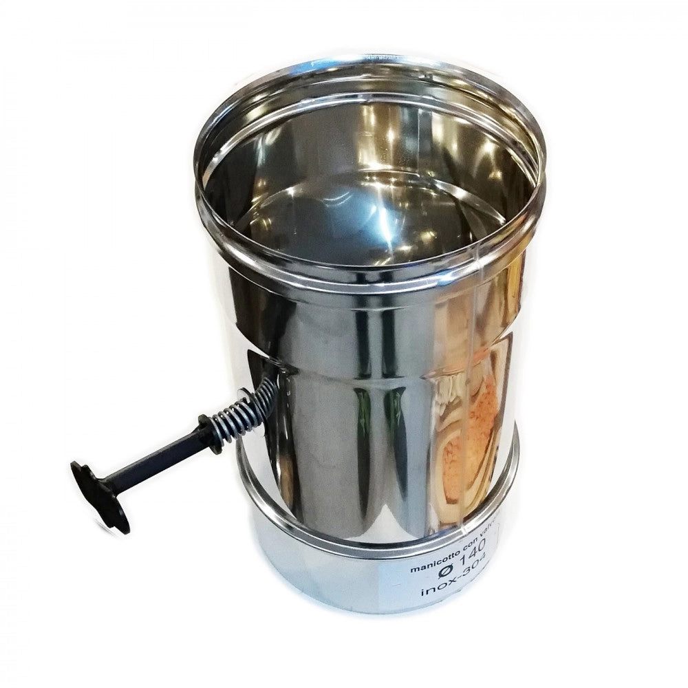 Manicotto mf inox aisi 304 da 140mm con valvola manuale